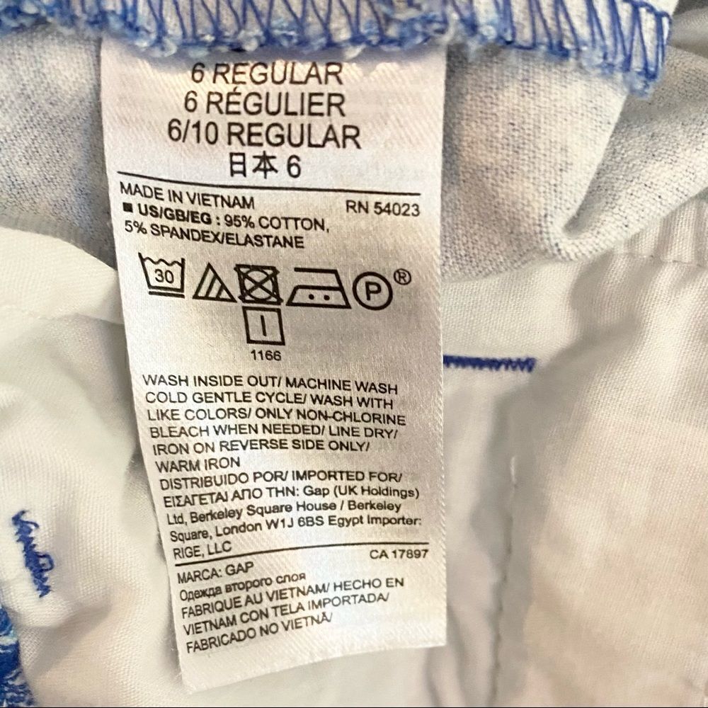 GAP Stretch Blue White Pattern Front Zipper Pocket - Picture 6 of 6